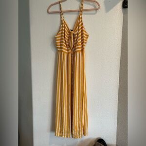 Angie Mustard and White Striped Dress